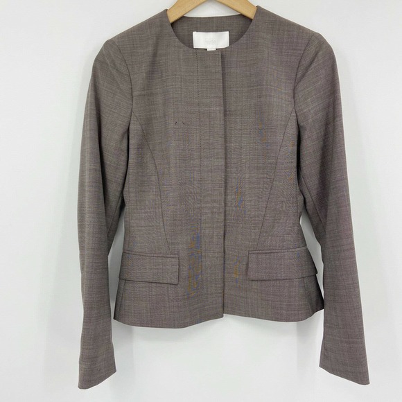 BOSS Jamaren Terra Melange Collarless Wool Blazer - Picture 1 of 12